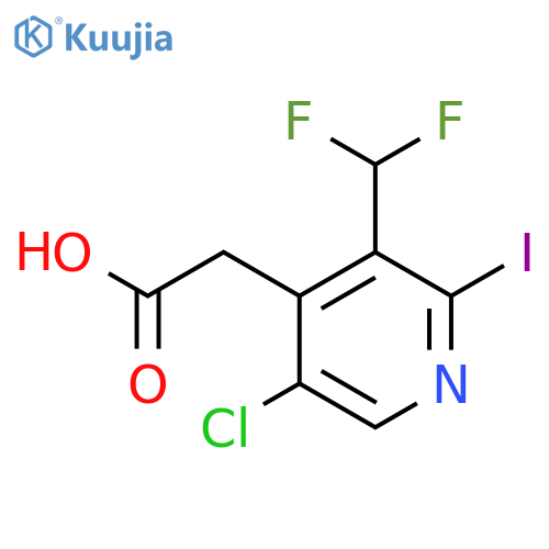 5-Chloro-3-(difluoromethyl)-2-iodopyridine-4-acetic acid structure