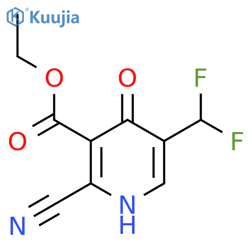 Ethyl 2-cyano-5-(difluoromethyl)-4-hydroxypyridine-3-carboxylate structure