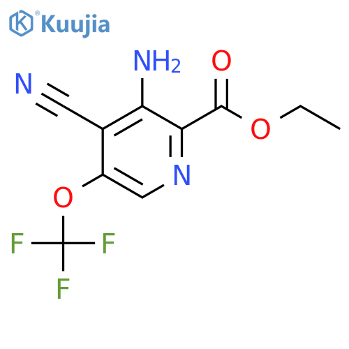 Ethyl 3-amino-4-cyano-5-(trifluoromethoxy)pyridine-2-carboxylate structure