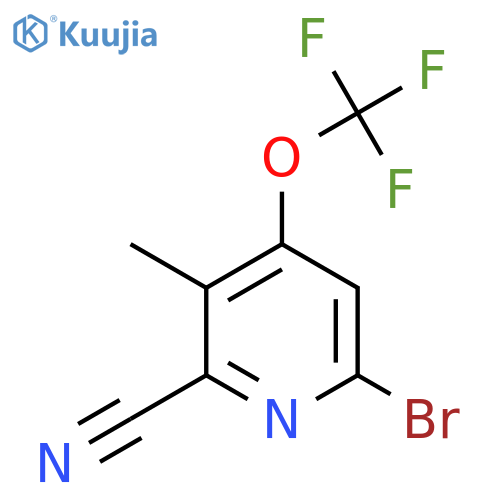 6-Bromo-2-cyano-3-methyl-4-(trifluoromethoxy)pyridine structure