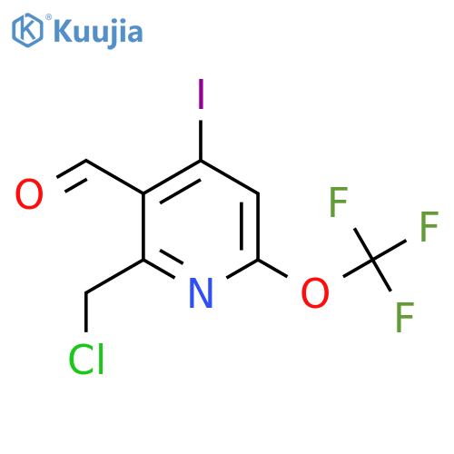 2-(Chloromethyl)-4-iodo-6-(trifluoromethoxy)pyridine-3-carboxaldehyde structure