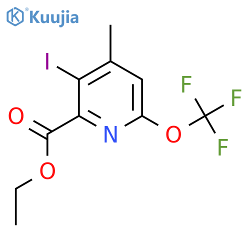 Ethyl 3-iodo-4-methyl-6-(trifluoromethoxy)pyridine-2-carboxylate structure