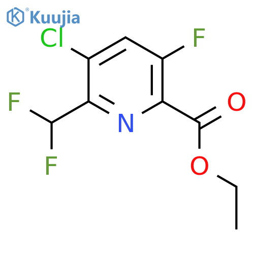 Ethyl 3-chloro-2-(difluoromethyl)-5-fluoropyridine-6-carboxylate structure