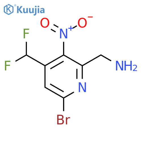 2-(Aminomethyl)-6-bromo-4-(difluoromethyl)-3-nitropyridine structure