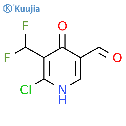 2-Chloro-3-(difluoromethyl)-4-hydroxypyridine-5-carboxaldehyde structure