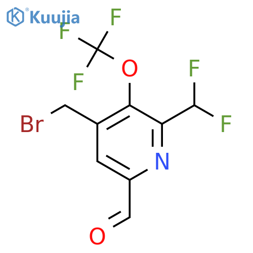 4-(Bromomethyl)-2-(difluoromethyl)-3-(trifluoromethoxy)pyridine-6-carboxaldehyde structure