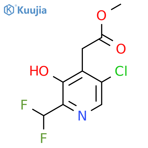 Methyl 5-chloro-2-(difluoromethyl)-3-hydroxypyridine-4-acetate structure