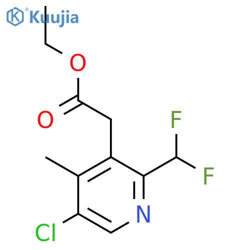 Ethyl 5-chloro-2-(difluoromethyl)-4-methylpyridine-3-acetate structure