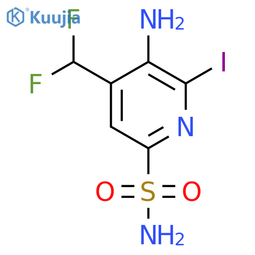 3-Amino-4-(difluoromethyl)-2-iodopyridine-6-sulfonamide structure