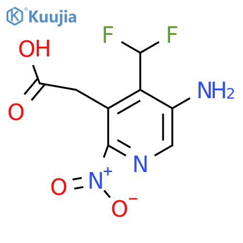 5-Amino-4-(difluoromethyl)-2-nitropyridine-3-acetic acid structure