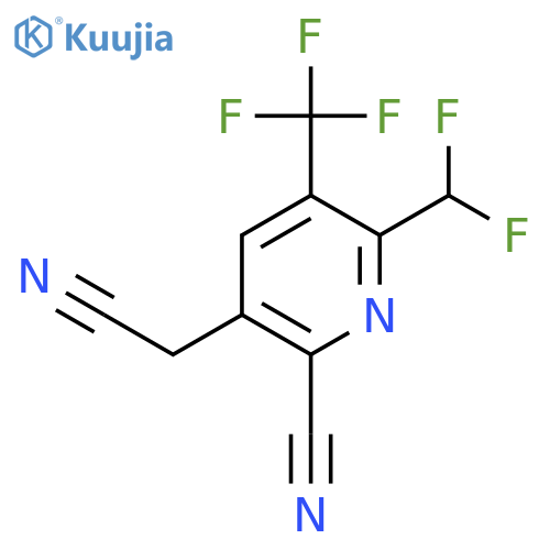 2-Cyano-6-(difluoromethyl)-5-(trifluoromethyl)pyridine-3-acetonitrile structure