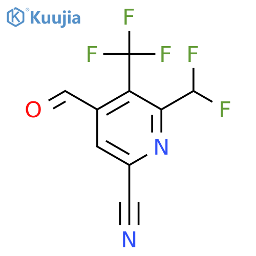 6-Cyano-2-(difluoromethyl)-3-(trifluoromethyl)pyridine-4-carboxaldehyde structure
