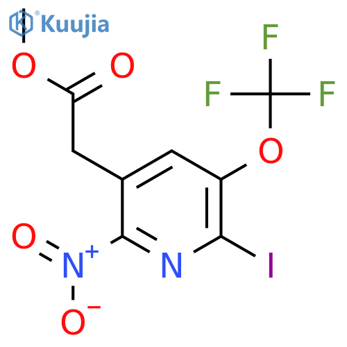 Methyl 2-iodo-6-nitro-3-(trifluoromethoxy)pyridine-5-acetate structure