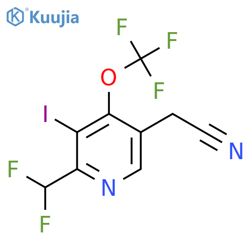 2-(Difluoromethyl)-3-iodo-4-(trifluoromethoxy)pyridine-5-acetonitrile structure