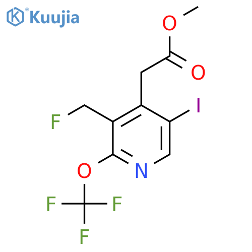 Methyl 3-(fluoromethyl)-5-iodo-2-(trifluoromethoxy)pyridine-4-acetate structure