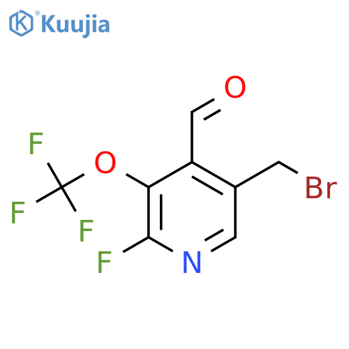 5-(Bromomethyl)-2-fluoro-3-(trifluoromethoxy)pyridine-4-carboxaldehyde structure
