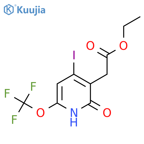Ethyl 2-hydroxy-4-iodo-6-(trifluoromethoxy)pyridine-3-acetate structure