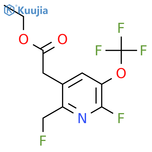 Ethyl 2-fluoro-6-(fluoromethyl)-3-(trifluoromethoxy)pyridine-5-acetate structure