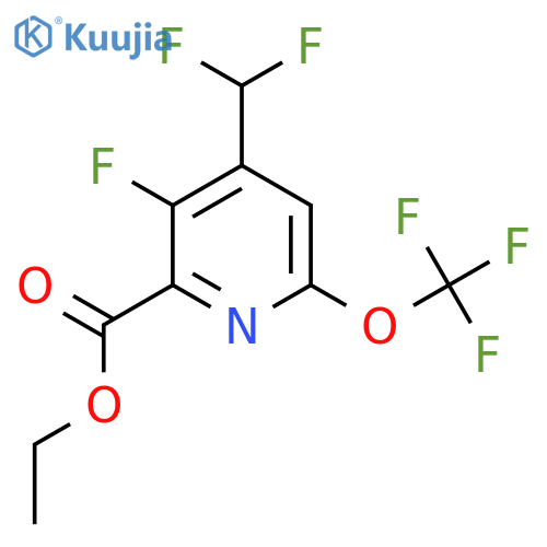 Ethyl 4-(difluoromethyl)-3-fluoro-6-(trifluoromethoxy)pyridine-2-carboxylate structure