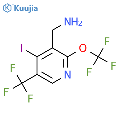 3-(Aminomethyl)-4-iodo-2-(trifluoromethoxy)-5-(trifluoromethyl)pyridine structure