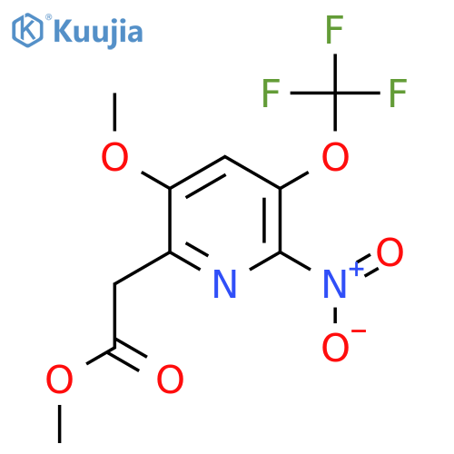 Methyl 5-methoxy-2-nitro-3-(trifluoromethoxy)pyridine-6-acetate structure
