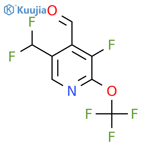 5-(Difluoromethyl)-3-fluoro-2-(trifluoromethoxy)pyridine-4-carboxaldehyde structure