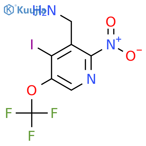 3-(Aminomethyl)-4-iodo-2-nitro-5-(trifluoromethoxy)pyridine structure