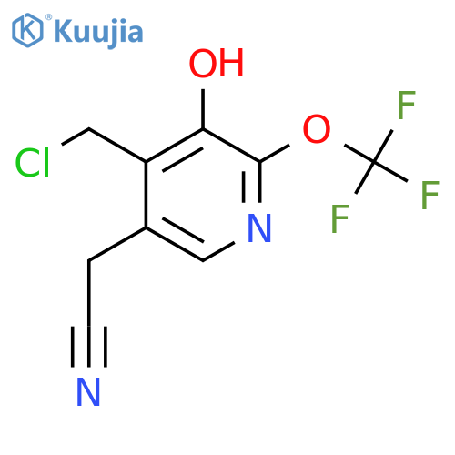 4-(Chloromethyl)-3-hydroxy-2-(trifluoromethoxy)pyridine-5-acetonitrile structure