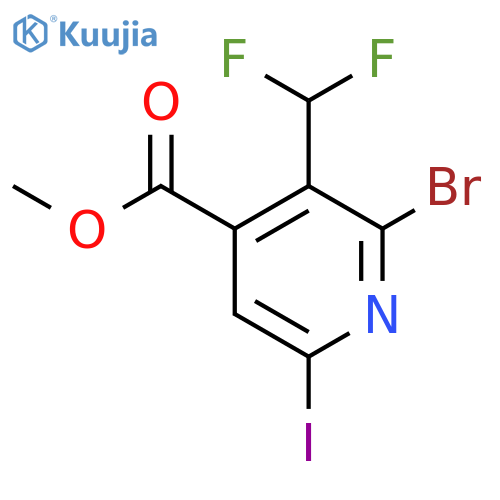 Methyl 2-bromo-3-(difluoromethyl)-6-iodopyridine-4-carboxylate structure
