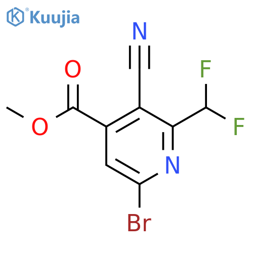 Methyl 6-bromo-3-cyano-2-(difluoromethyl)pyridine-4-carboxylate structure