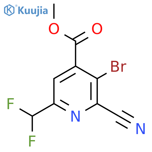 Methyl 3-bromo-2-cyano-6-(difluoromethyl)pyridine-4-carboxylate structure