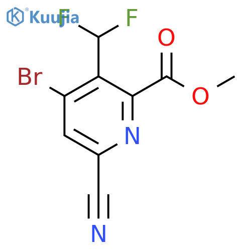 Methyl 4-bromo-6-cyano-3-(difluoromethyl)pyridine-2-carboxylate structure