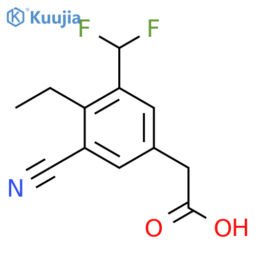 3-Cyano-5-difluoromethyl-4-ethylphenylacetic acid structure