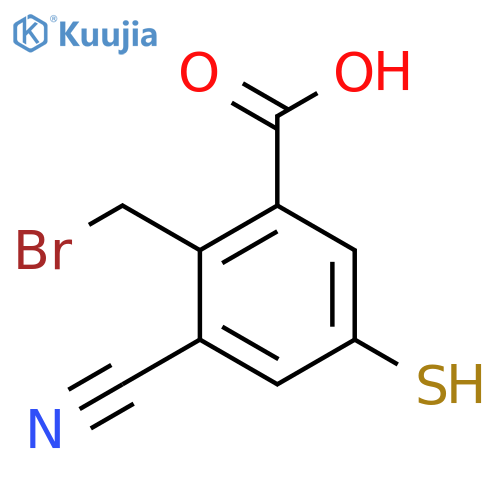 2-Bromomethyl-3-cyano-5-mercaptobenzoic acid structure
