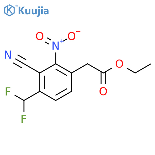 Ethyl 3-cyano-4-difluoromethyl-2-nitrophenylacetate structure