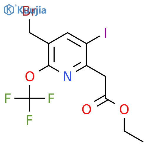 Ethyl 3-(bromomethyl)-5-iodo-2-(trifluoromethoxy)pyridine-6-acetate structure