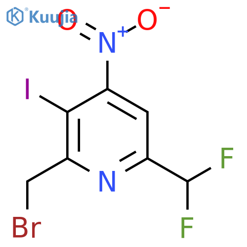 2-(Bromomethyl)-6-(difluoromethyl)-3-iodo-4-nitropyridine structure