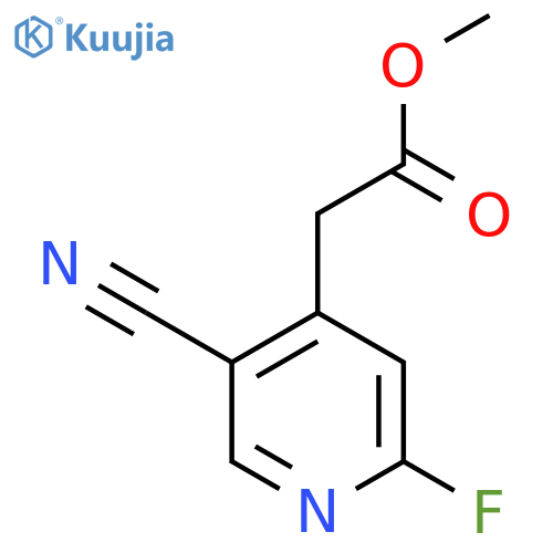 Methyl 5-cyano-2-fluoropyridine-4-acetate structure