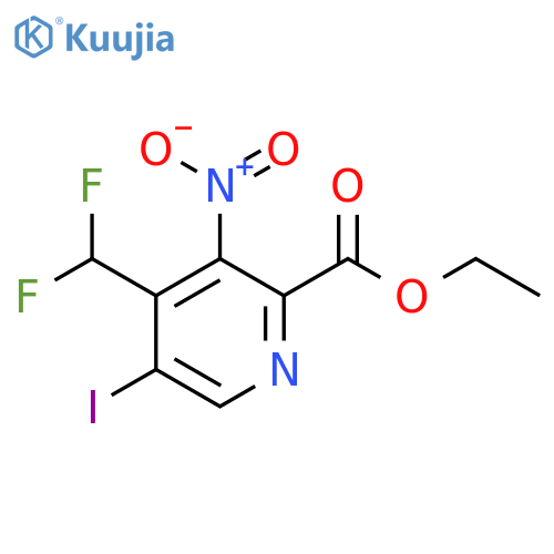 Ethyl 4-(difluoromethyl)-5-iodo-3-nitropyridine-2-carboxylate structure