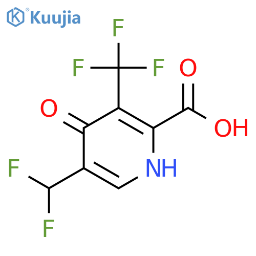5-(Difluoromethyl)-4-hydroxy-3-(trifluoromethyl)pyridine-2-carboxylic acid structure