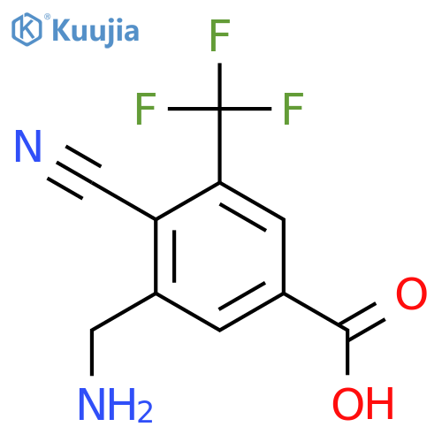 3-Aminomethyl-4-cyano-5-(trifluoromethyl)benzoic acid structure