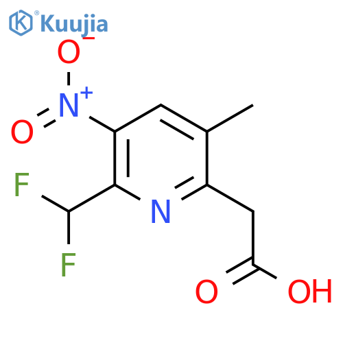 2-(Difluoromethyl)-5-methyl-3-nitropyridine-6-acetic acid structure