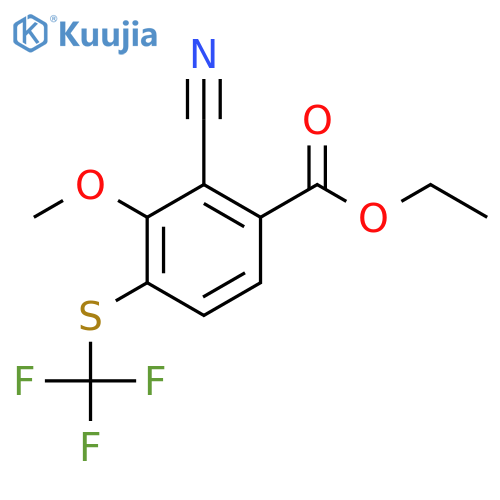 Ethyl 2-cyano-3-methoxy-4-(trifluoromethylthio)benzoate structure