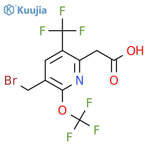 3-(Bromomethyl)-2-(trifluoromethoxy)-5-(trifluoromethyl)pyridine-6-acetic acid structure