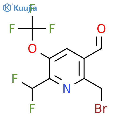 2-(Bromomethyl)-6-(difluoromethyl)-5-(trifluoromethoxy)pyridine-3-carboxaldehyde structure