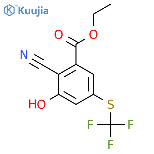 Ethyl 2-cyano-3-hydroxy-5-(trifluoromethylthio)benzoate structure