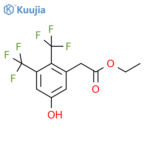 Ethyl 2,3-bis(trifluoromethyl)-5-hydroxyphenylacetate structure