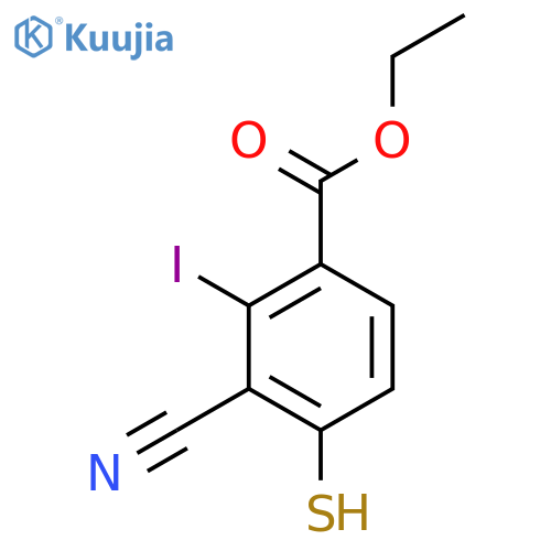 Ethyl 3-cyano-2-iodo-4-mercaptobenzoate structure