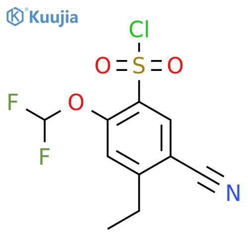 5-Cyano-2-difluoromethoxy-4-ethylbenzenesulfonyl chloride structure