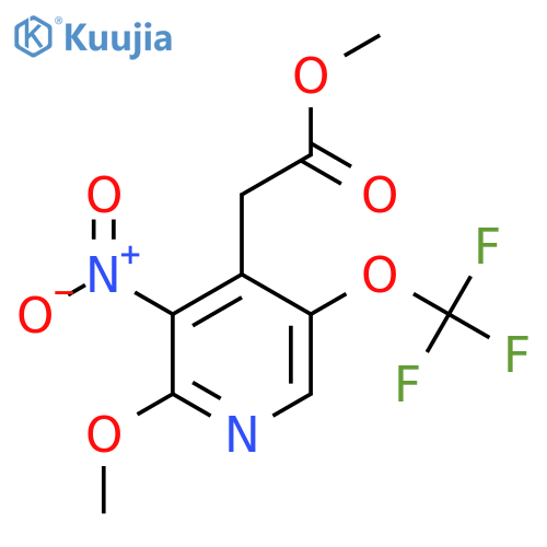 Methyl 2-methoxy-3-nitro-5-(trifluoromethoxy)pyridine-4-acetate structure